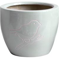 Cache pot Bird gris en Terre Cuite 13 cm