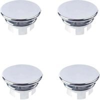 Couvercle de Trop-Plein pour Lavabo, 4 Pcs Anneau de Débordement d’Évier, Bouchon Trop Plein Lavabo, Couvercle de Trop-Plein de Trou d'Évier Rond, pour Lavabo,