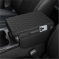 Rivestimento per console centrale migliorato, bracciolo in microfibra con 2 tasche portaoggetti, accessori interni per la maggior parte dei veicoli (nero)