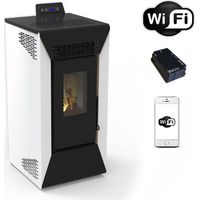Stufa a pellet ventilata Courmayeur con wifi bianco