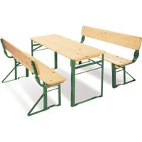 Pinolino Set di tende da festa per bambini Sepp con schienale, legno e metallo, 3 pezzi, facile da piegare, età consigliata 3+, 201395, verde