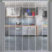 7 Pièces Rideau à Lanières, PVC Transparent 91x213cm, Imperméable pour Entrepôt Frigorifique