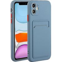 Coque de protection antichoc en TPU gris avec emplacement pour carte pour iPhone 12