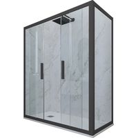 Mampara de ducha 75x130 cm corredera Antracita Glam Duo