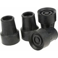 Pack de 4 Embouts de Canne Antidérapants Standard Embouts en Caoutchouc Noir - 19mm