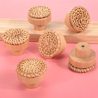Boho Rattan Kommode KnäUfe Runde Schubladen Handgefertigt Aus Korbgeflecht und Schrauben für MöBel 12 StüCk