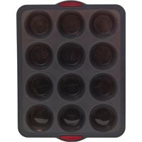 MUFFINFORM FÜR 12 MUFFINS grau SILIKON von -20 bis 220°C