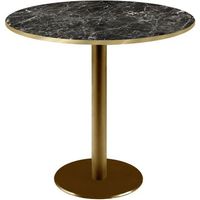 Table ronde Ø 70 cm Rome bistrot marbre noir brillant