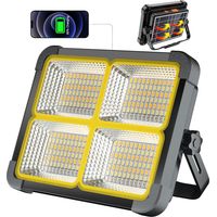 Lampe LED rechargeable 288 LED 3000W, panneau solaire, batterie 12000mAh, 4 modes.