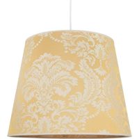 Lampenschirm Stoff konisch in Gold Barock für Pendelleuchten E27