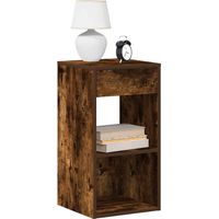 Mesillas de noche con cajón 2 uds-Mesita de noche-Mesapara Dormitorio roble ahumado 35x34x66,5 cm