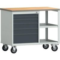 KLW-LUTZ ÉQUIPEMENT DE FONCTIONNEMENT Établi PW700 L855xP700xH805mm hêtre multipl.gris clair/gris 2 tiroirs. - WNS822N-1000M20-E1901 7035/701