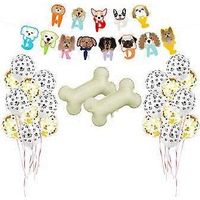 Kit de 23 ballons en aluminium pour fête d'anniversaire d'animal de compagnie (chien), bannière, décoration et cadeaux pour invités.