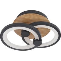 Plafón SYDNEY 32w 3000-4000-6500k negro madera oscura 14x30x20 cm 4160lm remoto regulable