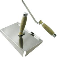 CONTOO Fugblech Edelstahl 245x155mm + Fugenkelle 10mm LEDERGRIFF CT04