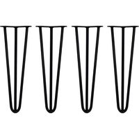 4 Gambe per Tavolo a Forcina SkiSki Legs 40,6cm Acciaio Nero 3 Rebbi 12mm