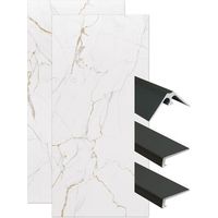 ONDEE - Kit instalación paneles murales esquina ORMA mármol blanco mate 120cm perfil negro