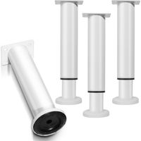 SWANEW 12pcs Mobili Piedi Regolabili Metallo 18-30cm Piede Regolabile Bianco