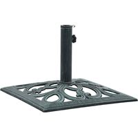 Vidaxl – Socle de parasol en fonte 12 kg – Dimensions 49 x 49 x 33 cm – Adaptateur pour mâts de 35/38/48 mm – Motif rotin décoratif