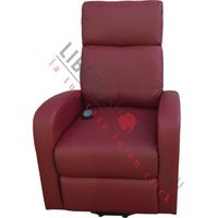Poltrona relax manuale reclinabile FORTUNA in ecopelle BORDEAUX
