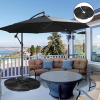 Support parasol lesté 52 kg rempli d'eau ou 68 kg avec sable, résistant aux intempéries en polyéthylène haute densité