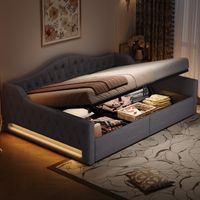 Bett Tagesbett Stauraum 140x200 gepolstert Grau OKMYHOME