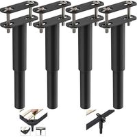 HONORNIC - 4pcs Adjustable Metal Bed Legs, Retractable, 18-33cm - for Kitchen Furniture, Wardrobes, Sofas, Beds