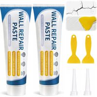 Lot de 2 Enduits de Rebouchage Blanc Séchage Rapide 150 g – Kit Réparation Mur avec Grattoir