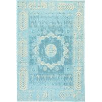 Tapis vintage Lagune - Tapis vintage - 140x70cm, Rectangular - 100% Viscose - Tufté main - Bleu
