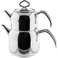 Hochwertiges Teekannen-Set aus Edelstahl 18/10 – Perfekt für jede Teepause 1L+2L