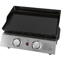 Justus Tischgrill BBQ-Plancha Gasgrill "Grilleau 2", silber, 2 Brenner