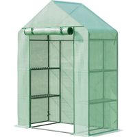 Serra da Giardino in Acciaio e Plastica PE 4 Ripiani 141x72x191 cm Verde