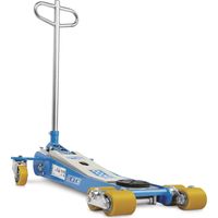 Cric rouleur 2T profil bas long – Charge maximale 2T – Roues en PU pour sols inégaux – O3010 – Omcn
