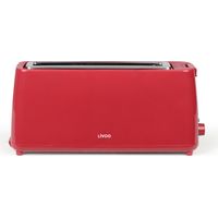Grille pain Livoo DOD168RC - ROUGE – fente longue, 900W, 3 fonctions, thermostat réglable - 7 niveaux de dorage