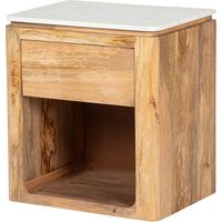 Table basse Felo en bois de manguier et marbre 55x40x60 cm