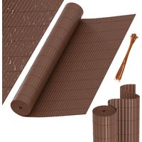 VINGO Canisse in PVC Canisse in PVC per il giardino, il balcone e la terrazza. Recinzione frangivento per balconi Marrone 120 x 400cm