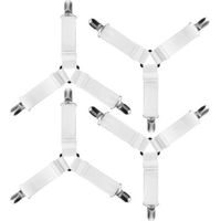 Lot de 4 draps-housses triangulaires élastiques avec sangles réglables pour literie, couvre-matelas et canapé