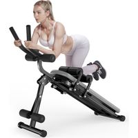 Zusammenklappbarer Bauchmuskeltrainer – Xhomrattan Fitnessgeräte, max. Belastung 150 kg – 5-Minuten-Shaper – Familien-Fitnessgerät – Grau