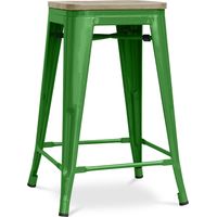 Barhocker im Industriedesign - Holz & Stahl - 61cm - Stylix Grün