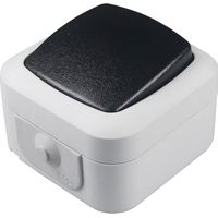 ChiliTec 230V Feuchtraum Wechselschalter IP44 Aufputz grau Wechsel Schalter