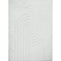 Tapis blanc doux antidérapant motif géométrique intérieur - 120 x 160 cm