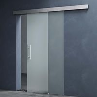 Mai & Mai Porta Scorrevole in Vetro 102.5x215cm, Porta Scorrevole con Sistema Softclose in Vetro Satinato 8mm con Binario e Maniglia Per Asta, Distanza dal Muro 25mm, Amalfi 14H-1025