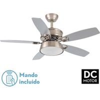FABRILAMP Ventilator 30w Dc Braw Nickel 5 Flügel Silber/Buche 6 Vel. 3 Farben 106,7d/Erdbeben, Memory und Timer 2850lm