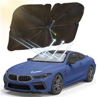 Pare Soleil Voiture Pare Brise Avant, 140x75cm Rotatif Parapluie Pare Soleil Voiture Protection UV, Pliable Parasols de Voiture pour la Plupart des Voitures, SUV