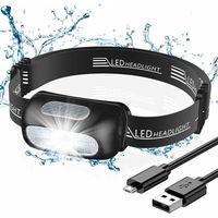 Stirnlampe, leistungsstark wiederaufladbar mit 5 Beleuchtungsmodi, IPX4 wasserdicht, tragbare LED-Stirnlampe mit rotem Licht zum Angeln/Camping/Radfahren/Wandern