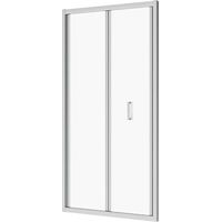 Porta Doccia per Nicchia 75 cm Apertura a Libro Profili in Alluminio Cromato Vetro 6mm Opaco Regolabile 72-76cm h190 Mod. Capri
