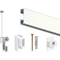 Cimaise Box Click ÉCO – Kit accrochage tableau 6 mètres – Charge 30 kg/m – 3 rails blancs de 200 cm – Fixation murale incluse – Artiteq