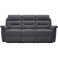 Canapé relax 3 places en tissu gris foncé – Inclinaison jusqu'à 170° – Repose-pieds relevable – Confort optimal avec mousse – Usinestreet