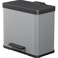 Hailo Cubo de basura a pedal Oko Trio Plus Tamaño L 3x9 L Plateado 0633-220