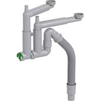 Prevex Smartloc Halb-Siphon 1½" für Spüle mit Anschlüssen für Waschmaschine & Geschirrspüler, flexibles Rohr Smartloc Halb-Siphon 1½" für Spüle, Waschmaschine & Geschirrspüler, flexibles Rohr